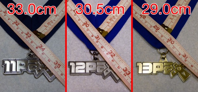 Ribbon Length Comparison of PAX Medals: 2011, 2012, 2013